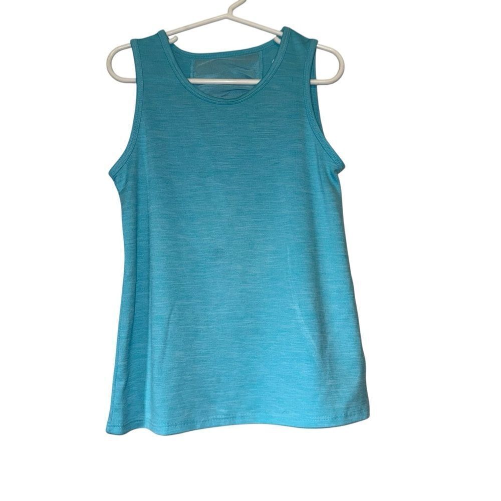 Vibrant Aqua Sleeveless Athletic Tank Top